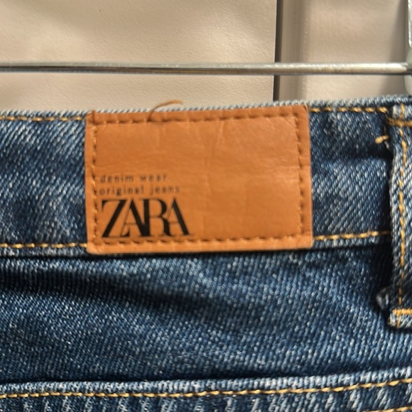 Zara Jeans 2 Blue Relaxed Fit Tapered Leg Slouchy Boho Bloggers Fave High-Rise - Picture 6 of 12